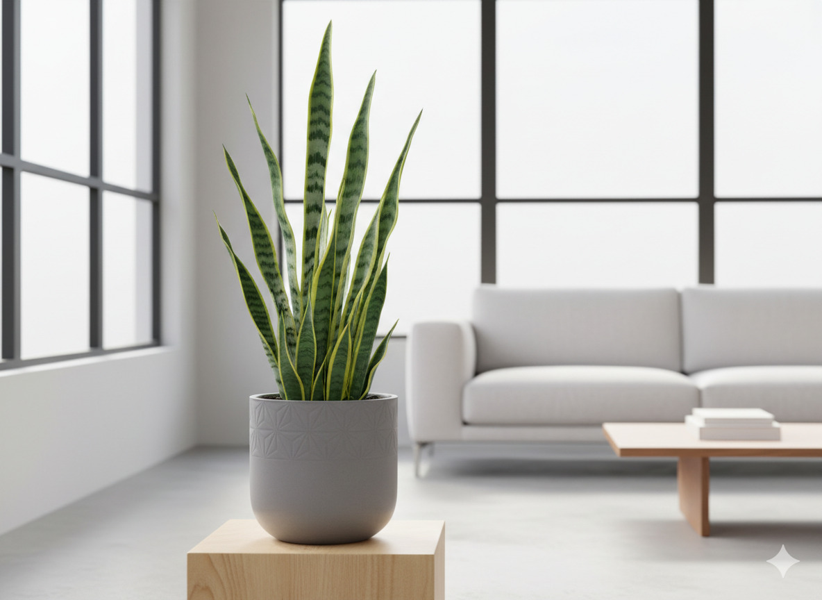 Snake Plant in modern pot